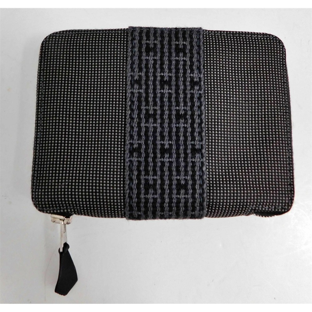 Hermes Herline Canvas "H" Perth Zip Around Wallet